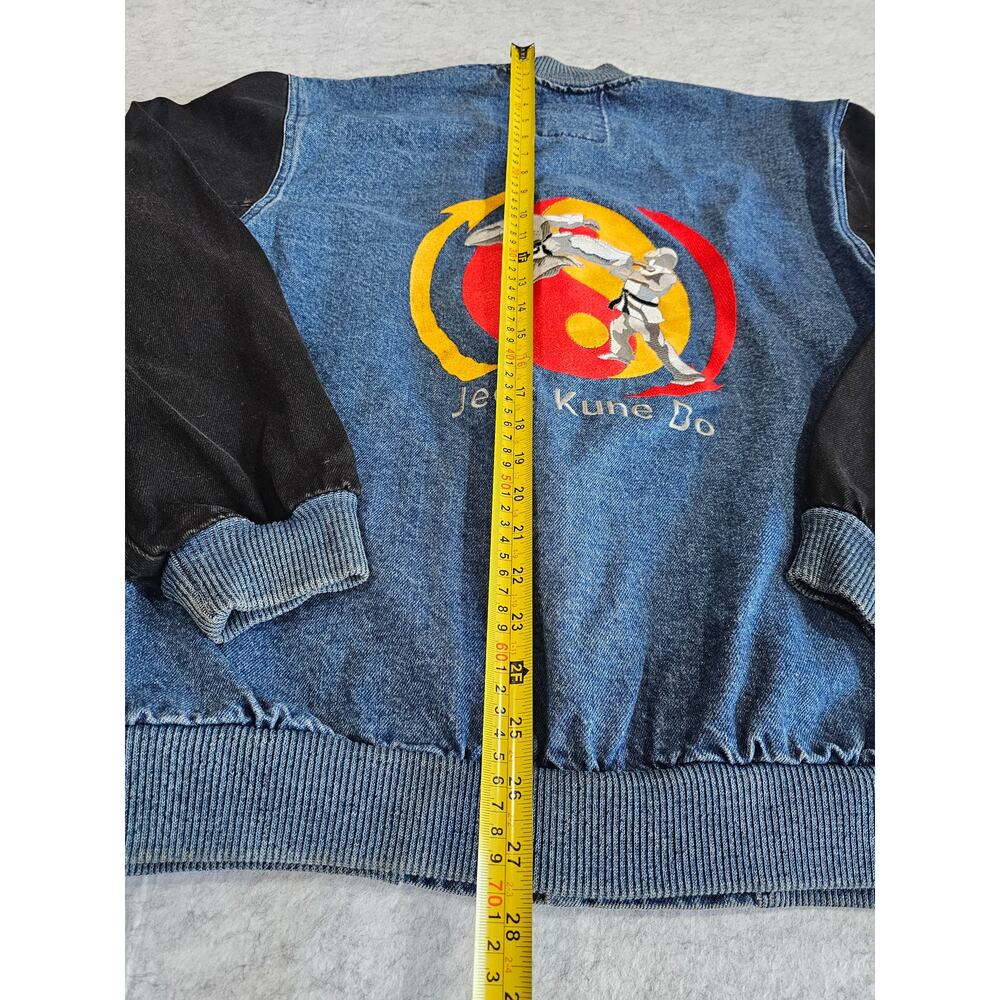 Vintage Rennoc Classic Varsity Denim Jean Jacket Jeet Kune Do, Mens Sz M - Picture 9 of 9